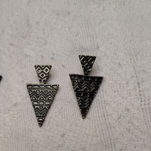 Geometric Black and Silver Earrings